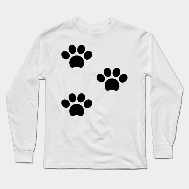 black dog paws design Long Sleeve T-Shirt by Artistic_st